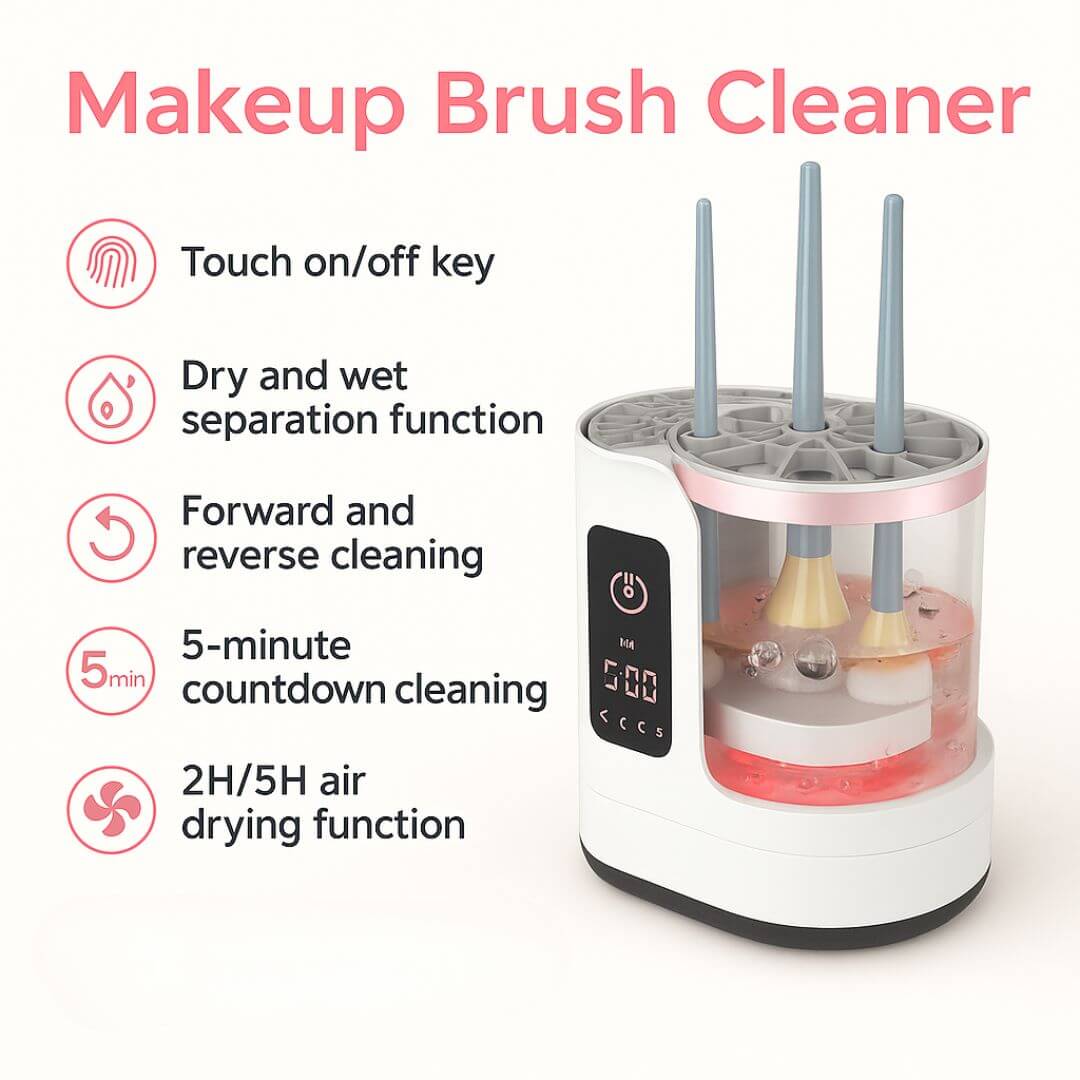 Automatic Makeup Brush Washing Tool 3-in-1 | Clean & Dry in Just 10s
